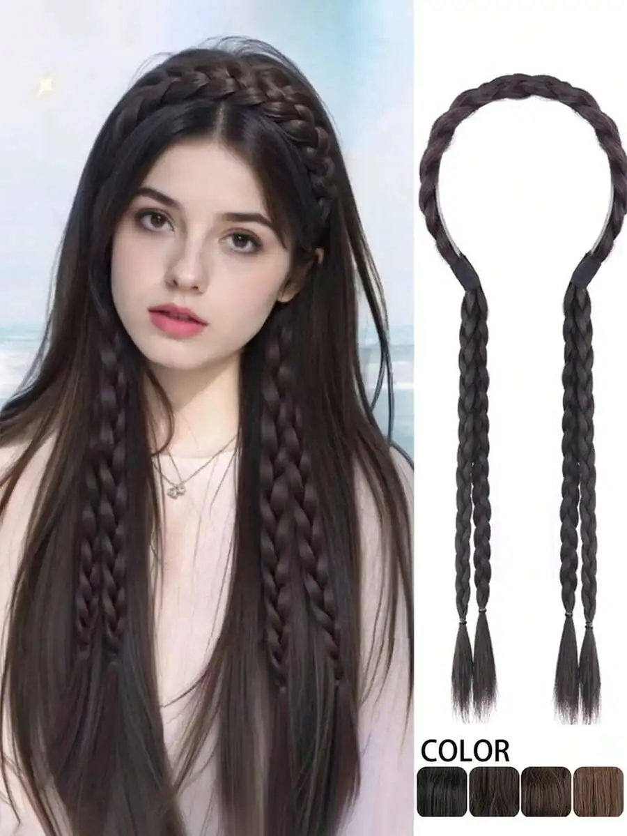 

Braided Headband Hairpiece For Women Non-Slip High Crown Casual Hair Accessory