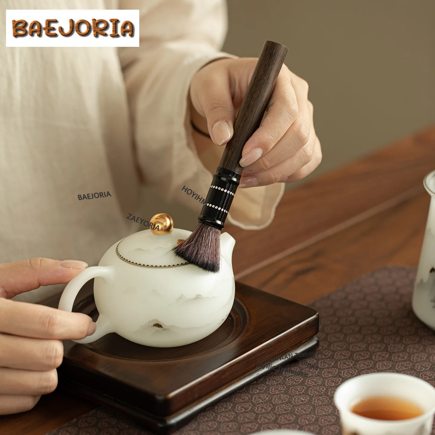 BAEJORIA Ice Seed Biscuiting Gold Drawing Tea Five Gentlemen Luxury Tea Tool Set Teaware Utensils White Tea For Tea Ornaments
