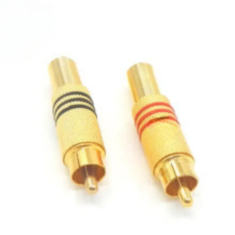 Gold Red Black Metal Spring RCA Connector Male Jack Plug AV Plugs For PC Audio Vedio Welding DIY Parts
