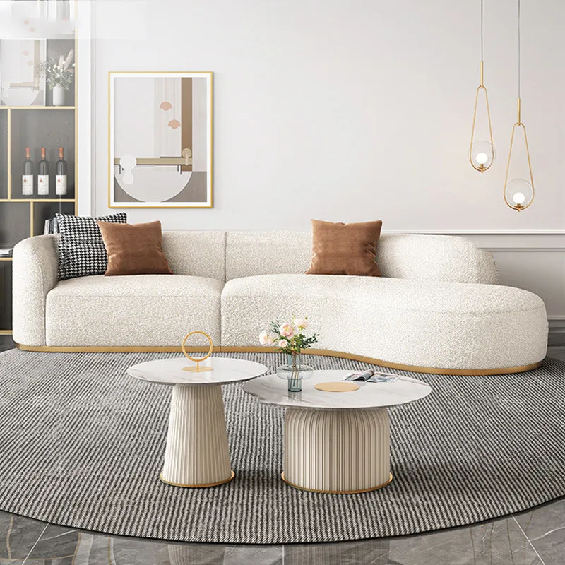 Living room sofa terry cloth curved moon sofa modern creative living room furniture