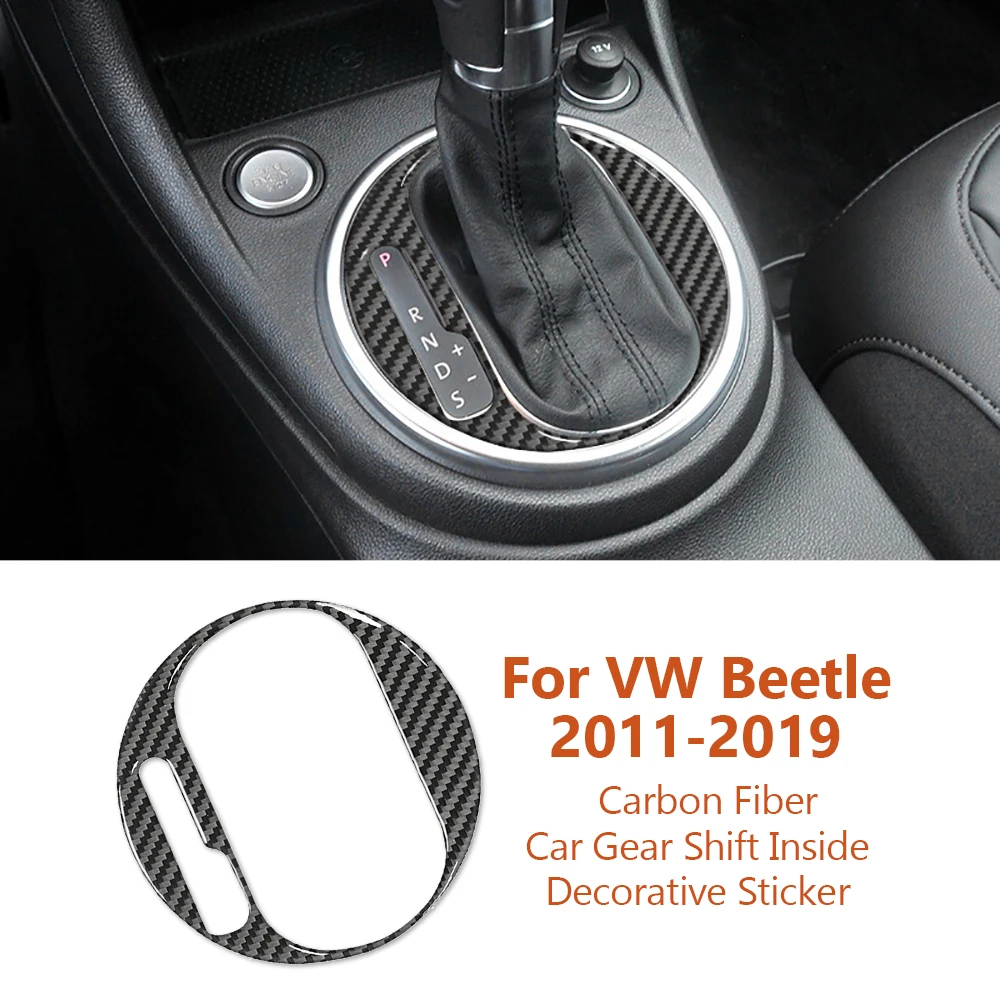 

For Volkswagen VW Beetle 2011-2019 Styling Carbon Fiber Car Gear Shift Inside Panel Decorative Stickers Auto Interior Accesorios