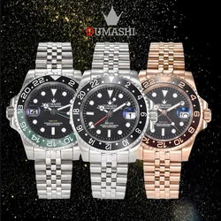 High end HN34 men's mechanical automatic watch 100m waterproof GMT luminous ceramic date sapphire watch