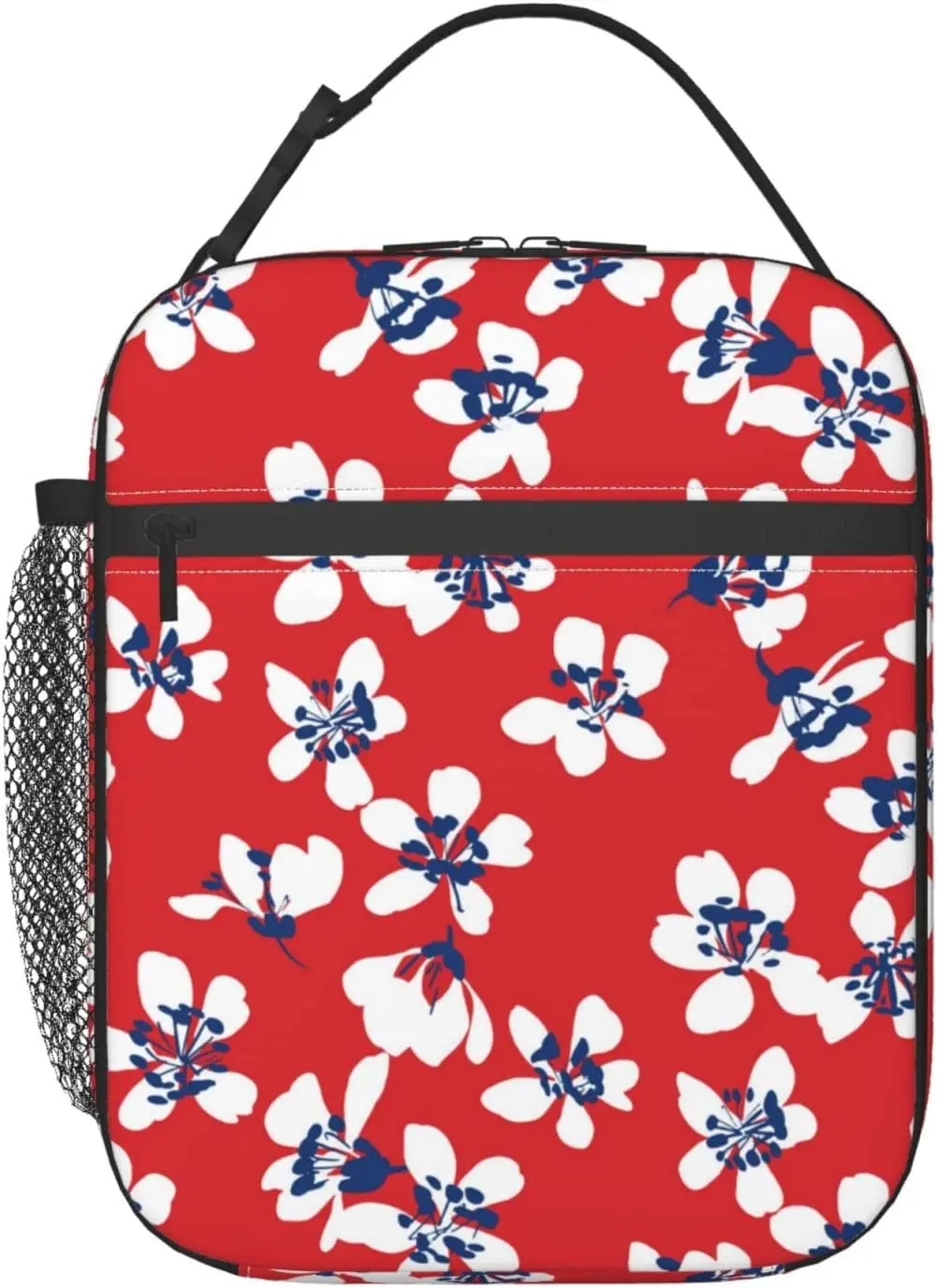 Fiambrera hawaiana Florals para hombres y mujeres, bolsa de almuerzo reutilizable con aislamiento, bolsa enfriadora para Picnic y playa, bolsa de almuerzo portátil de talla única