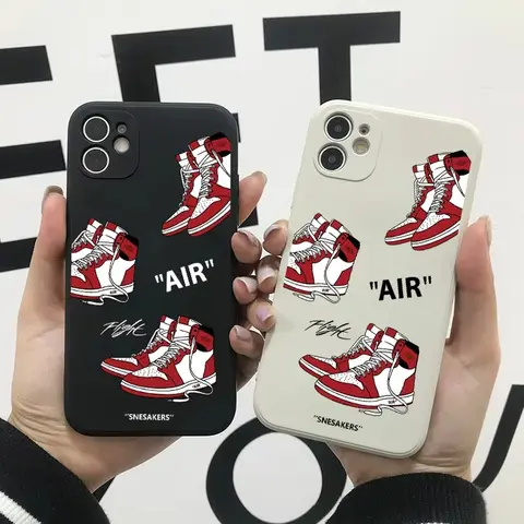 Ins Hot SNEAKERS Off 85 AIR Sports Shoes Brand Phone Case For iPhone 16 15 14 13 12 11 Pro Max XS X XR 7 8 SE White Label Funda