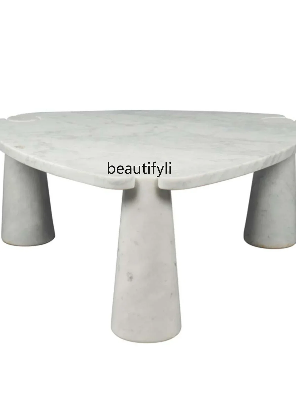 03  Italian minimalist triangle creative marble coffee table modern model room living room sofa side table