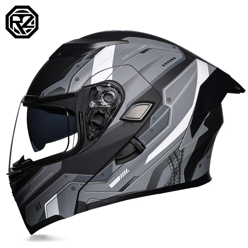 Orz-169 Dual Mirror Motorcycle Helmet Men's And Women's Flip Face Design Four Season Personalized Tail Wing for Motorbike Safety