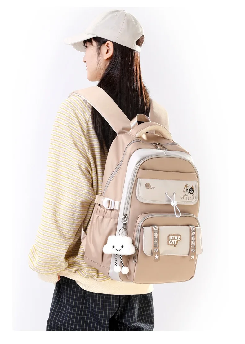 Middle high school student backpack Schoolbag for girls large-capacity waterproof bookbag college student backpack for laptop