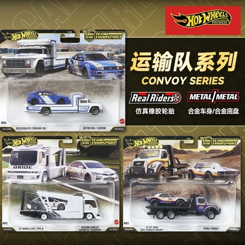 

Hot Wheels Car Culture FLF56-26L Team Transport Gold Label Honda Civic Camaro Off-Road 1/64 Die-Cast Model Cars Collectible