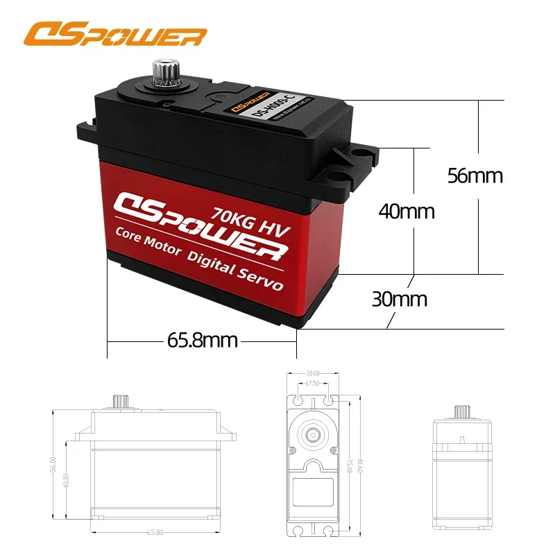 DSpower 70KG HV高電圧高トルクコアモーターメタルギアサーボ 1/5 RCカー クローラートラック ロボット Wltoys Axial Traxxas用
