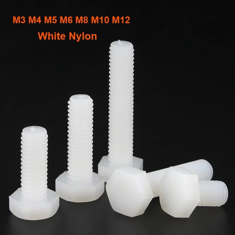 2~50pcs Nylon Hexagon Socket Head Cap Screws Plastic Hexagon Head Bolts M3 M4 M5 M6 M8 M10 M12