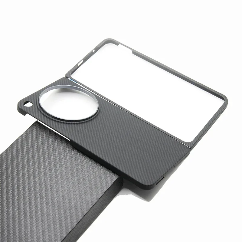 Genuine 600D Carbon Fiber Magsafe Case For ONEPLUS OPEN Ultra Thin Matte Shockproof Cover Metal Camera Ring Frame Magnetic Shell