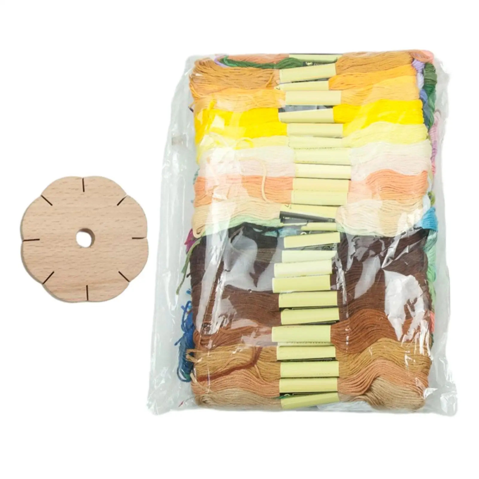 Wooden Braiding Disk Plate Round Kumihimo Jewelry Tool for Bracelet Making DIY Kit with Ropes