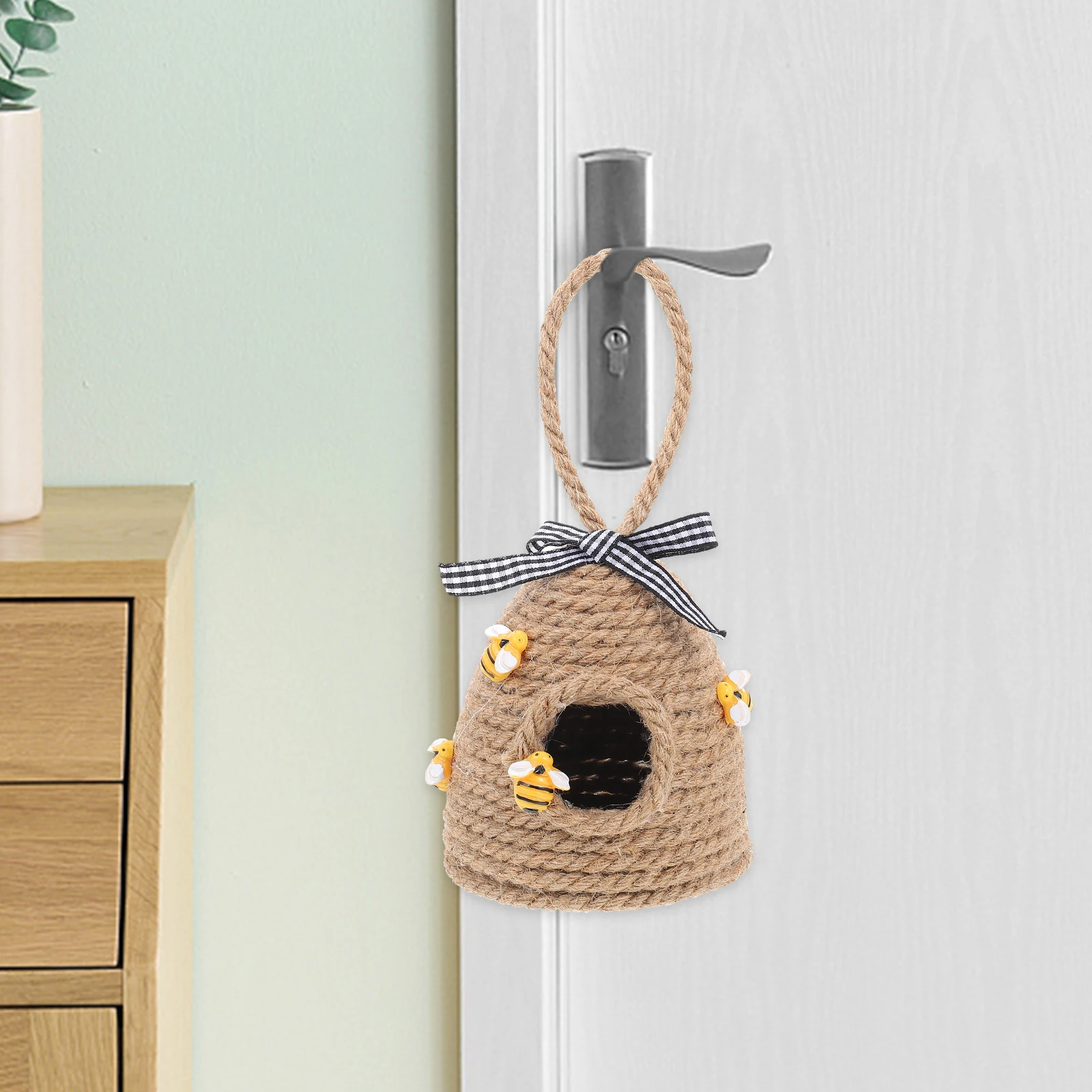 

Braided Rope Hanger Decorative Honeycomb Pendant for Living Bedroom Study Garden Balcony Housewarming Gifts
