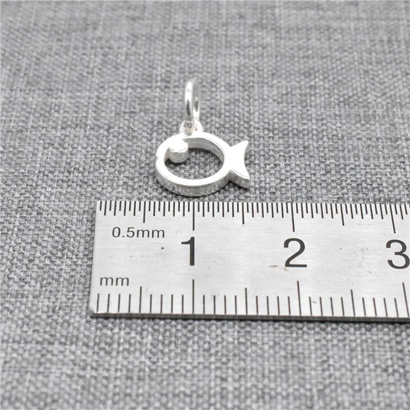 2 Pieces Small Fish Charms Double Sided in 925 Sterling Silver for Bracelet Necklace and Earring Making