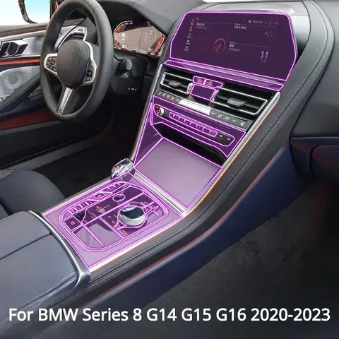 For BMW Series 8 G14 G15 G16 2023-2020 Interior Accessories film transparent TPU Gear Panel GPS Center Console PPF Protection