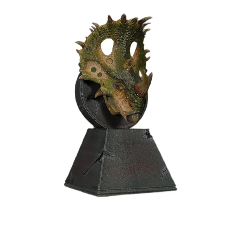 Nanmu Dinosaur Dragon Tower Shield Head Busts Statue with Magnet Toy Animal Model