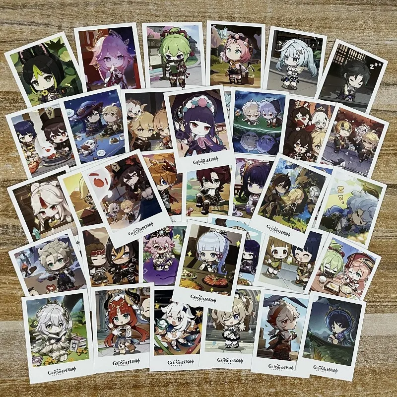 Yuan Shen Game Collection Cards Q Edition Exquisite Lomo Card Hu Tao Tartaglia Wanderer Hobby Collectibles Gift Kid Toys