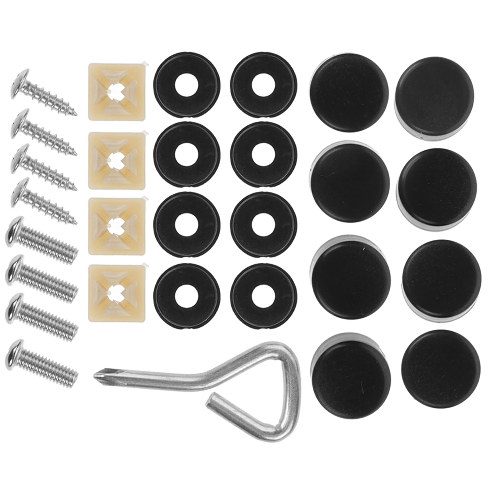 

1 set License Plate Frame Screws Car Fastener Bolts Nuts Anti Theft Kit Number Caps Stable Material Durable Screws For Plates