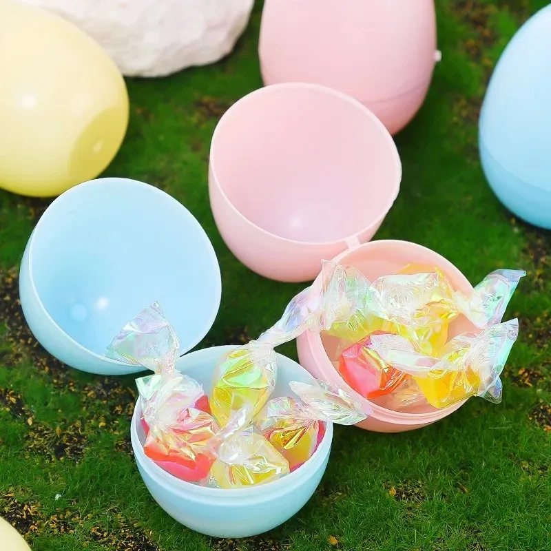 30/10Pcs Befüllbare Ostern Eier Öffnung Leere Kunststoff Ei Spielzeug Bunte Süßigkeiten Verpackung Boxen Ostern Party Wohnkultur kinder Geschenke