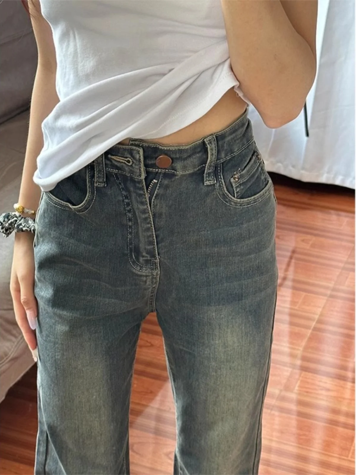 Pakaian Vintage Jepang Denim Wanita Longgar Baggy Y2K Hitam Fashion Korea Gaya Harajuku Streetwear Pinggang Tinggi Celana Lebar