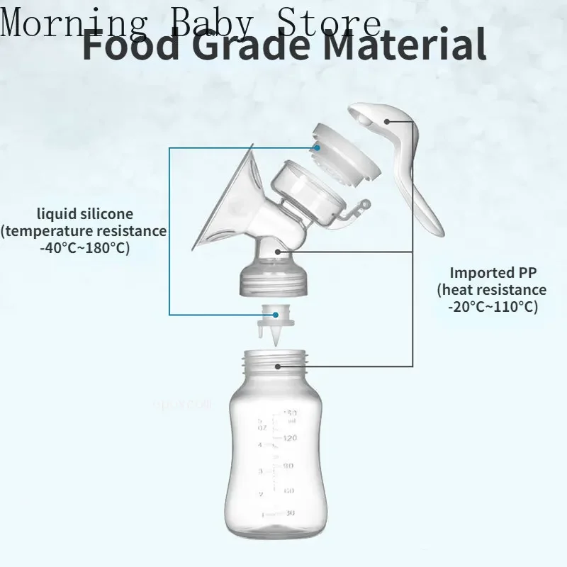 150ML Manual Breast Feeding Pump Original Manual Breast Milk Silicon PP BPA Free with Milk Bottle Nipple Function Breast Pumps