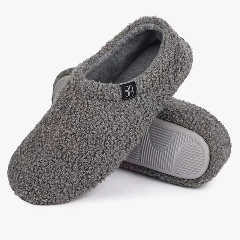 

Warm Cotton Men Shoes Winter Slip on Lightweight Slippers Women Plush Bedroom Home Cotton Loafers Unisex Winter Warm Shoes
