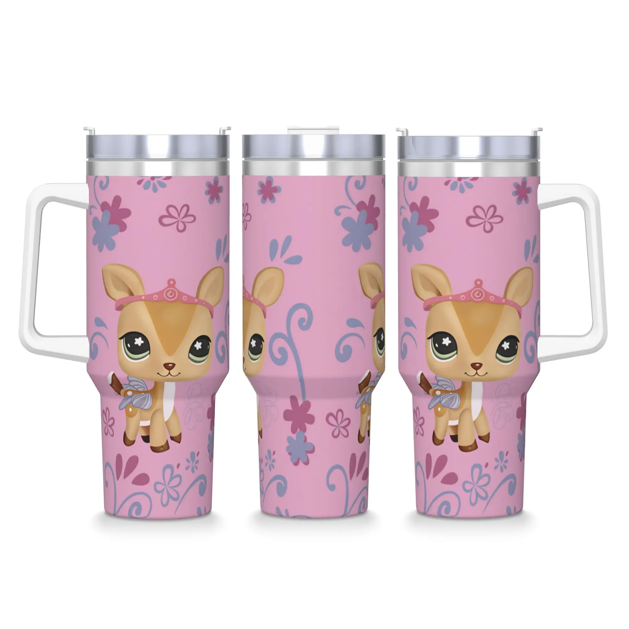 Littlest Pet Cute Tumbler  Cold and Hot Water Bottle Heat Preservation Stainless Steel Thermal Mug Graphic Travel Car Mugs