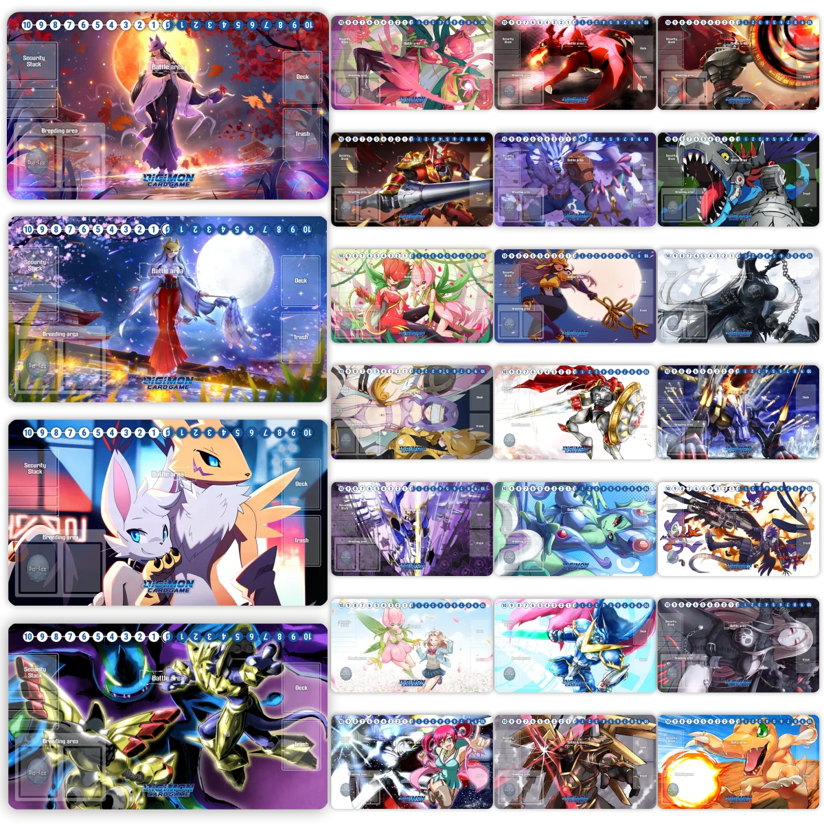 003 Digimon Playmat Renamon DTCG Magnamon Sakuyamon Beelstarmon Mat Metal Garurumon Guilmon TCG Rosemon Venusmon Mat Mouse Pad