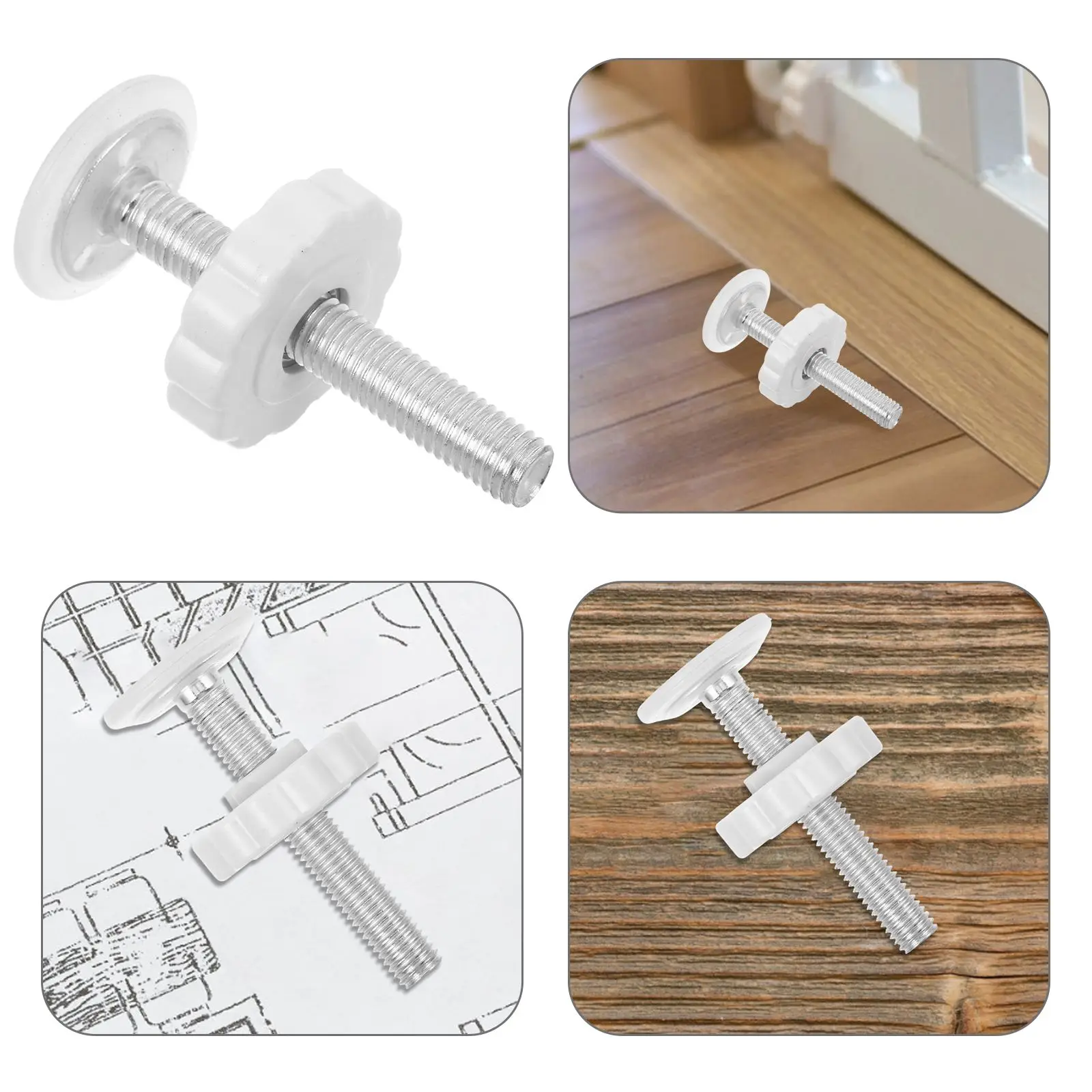 Baby Safety Gates Threaded Spindle Rods Replacement Parts Mounting Kit Bolts Sturdy Durable Easy Installation No Drilling