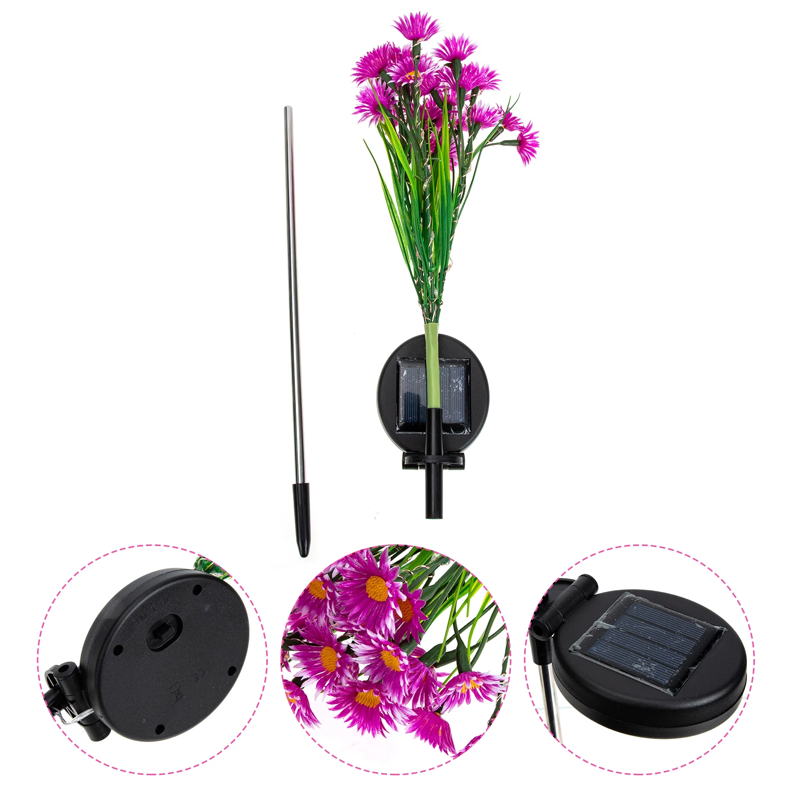 

Solar Powered Led Garden Light Chrysanthemum Style Outdoor Yard Lamp For Lawn Terrace Ground Stake Lighting Decor