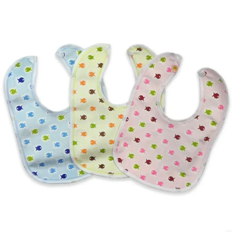 

E06F Cartoon Printing Baby Bibs Newborn Stuff Baby Feeding Bibs Baby Accesories Skin-friendly Burp Things for Babies