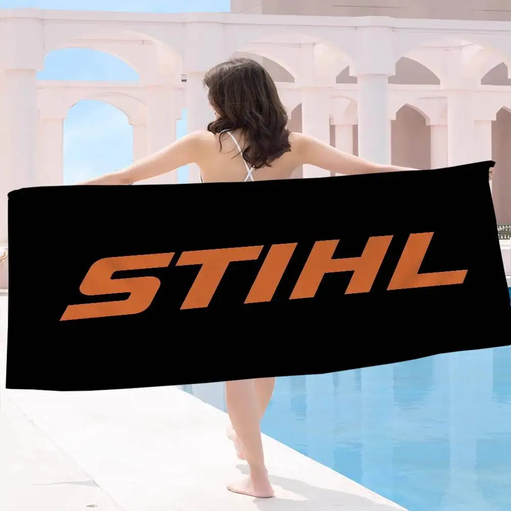 S-Stihl Beach Towel Colorful Bath Towels for Girl Microfiber Quick Dry Custom Sand Free Beach Yoga Spa Gym Pool