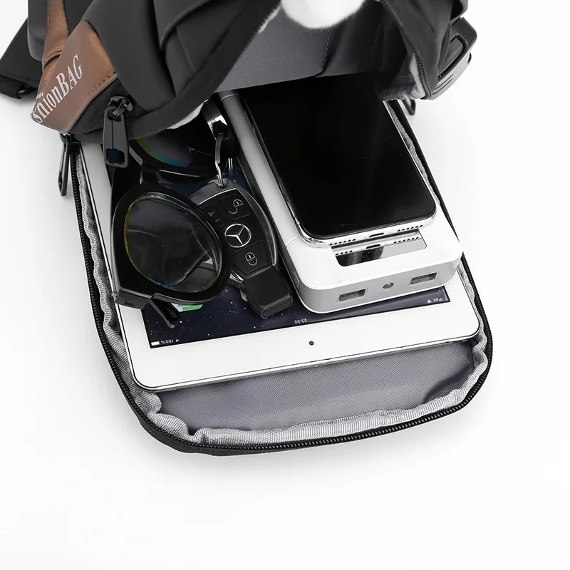 Locomotive Bag Men's Trend Messenger Motorcycle Riding Bag Anti-theft Password Lock Messenger Breast Bag