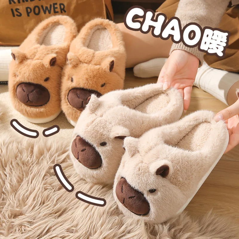 Anime Cartoon Kapibara Slippers Katoen Slippers Y2K Herfst Winter Nieuwe vrouwen Thuis Pluche Slippers Fashion Home Warme Schoenen Geschenken