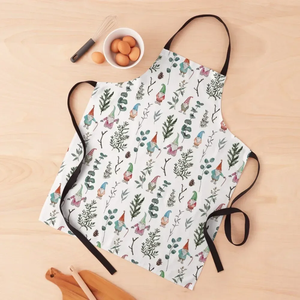 

Gnome Pine Pattern Apron Kitchen Tools Kitchen Items For Home with pockets christmas kitchen Apron