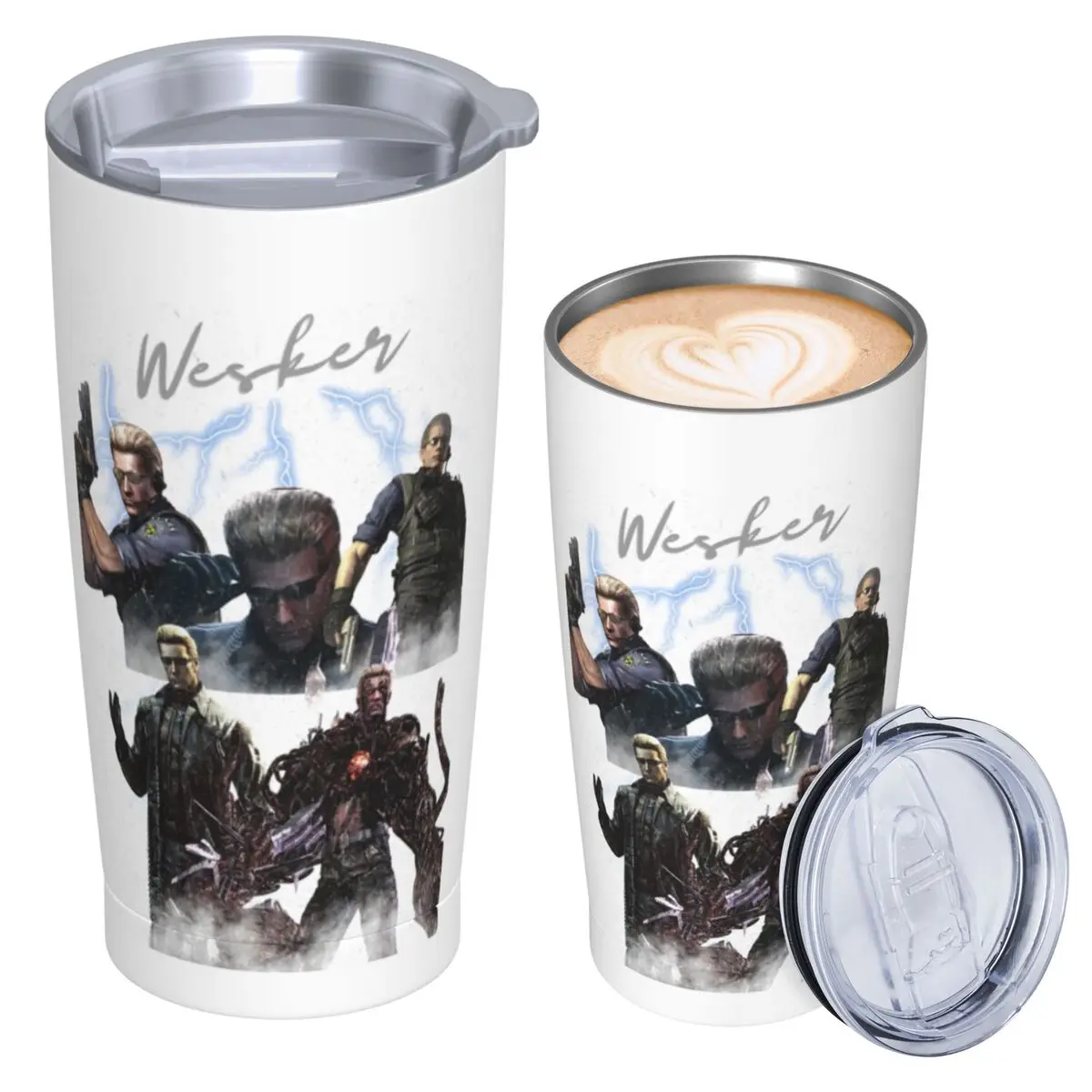 Albert Wesker Collage Stainless Steel Tumbler Vacuum Insulated Mugs Thermal Cold Cups Straw With Lid 20oz