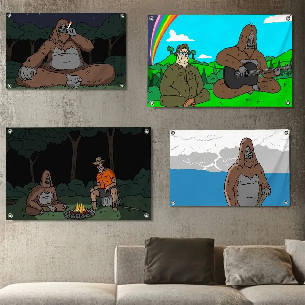 

abstract Sassy the Sasquatch for party camping living room bedroom carnival booth interior decorations Flags