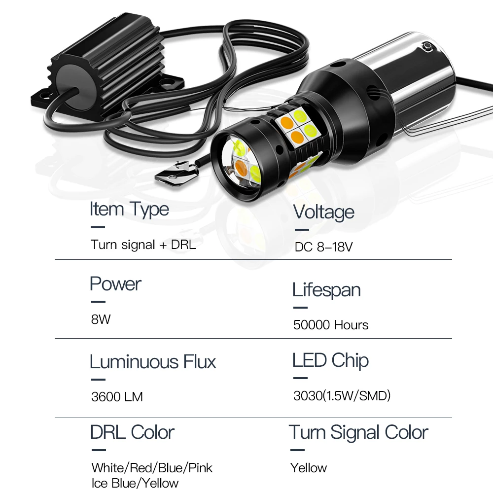 Canbus LED Mode ganda, 2 buah lampu sein + lampu berjalan siang hari untuk Ford Explorer 2011 2012 2013 2014 2015