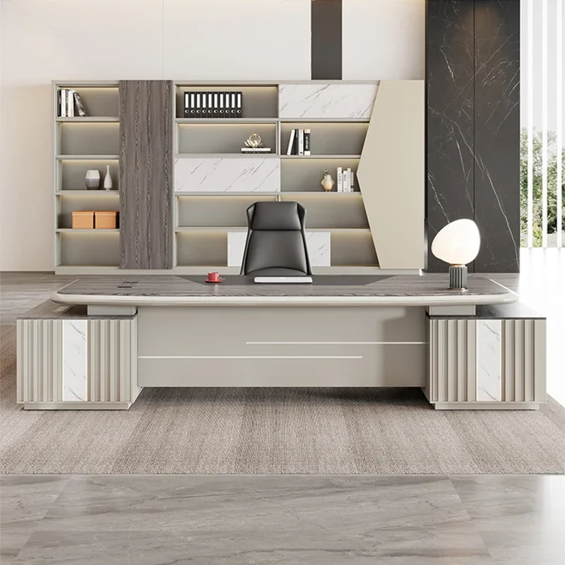 

High Quality Modern Boss Table Light Luxury Unique Organizer Work Computer Desks Standing Escritorio Oficina Desk Furniture