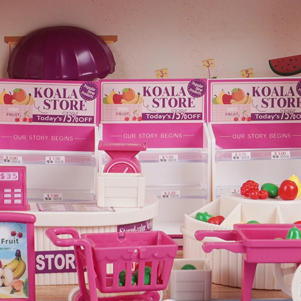 Casa delle bambole gelateria 3D cartone Puzzle Koala accessori per bambole 1:12 mobili in miniatura modello Play House cucina giocattolo regalo