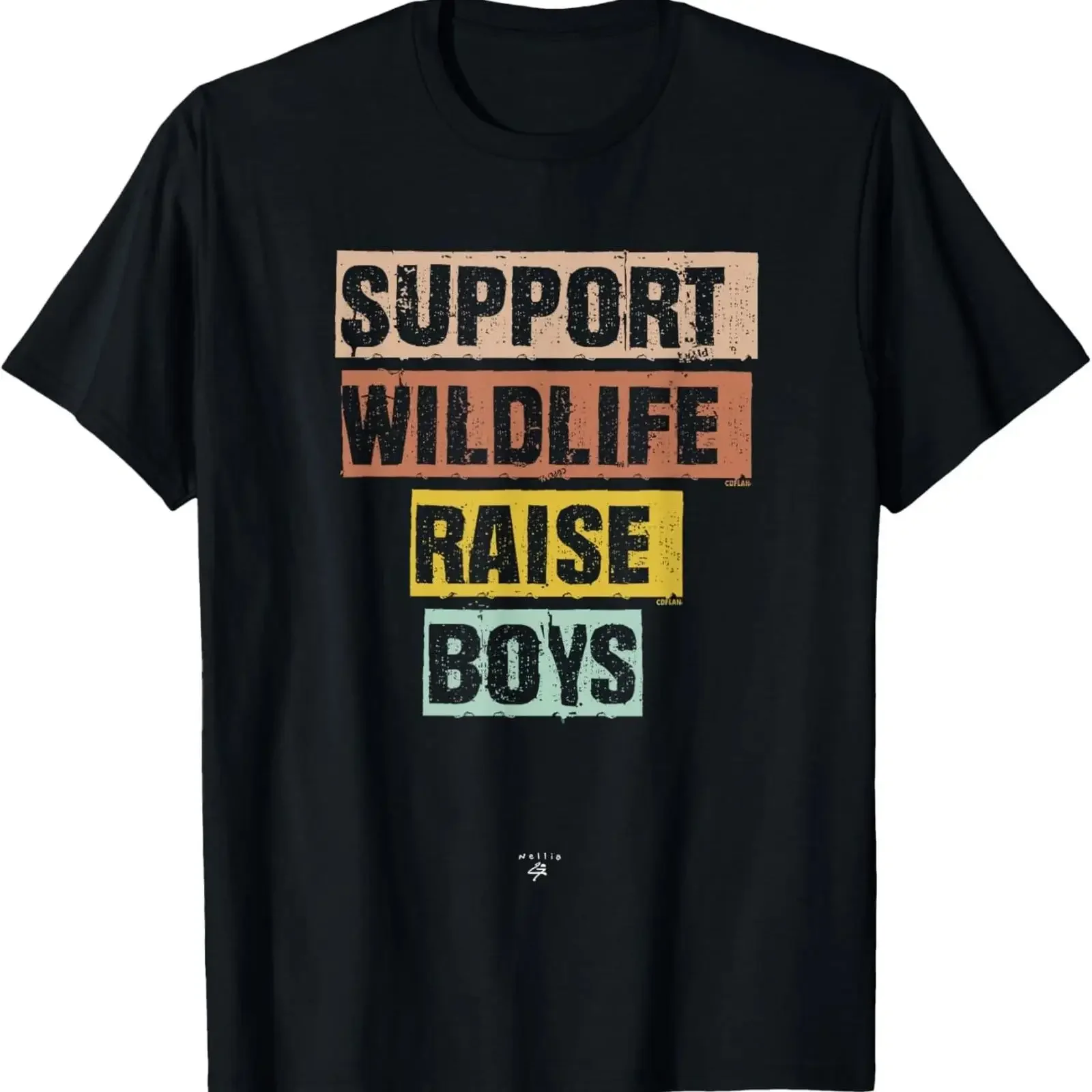 Funny Support Wildlife Raise Boys Saying Mom Dad Humor T Shirt vintage Washed graphic fashion Casual designer clothes