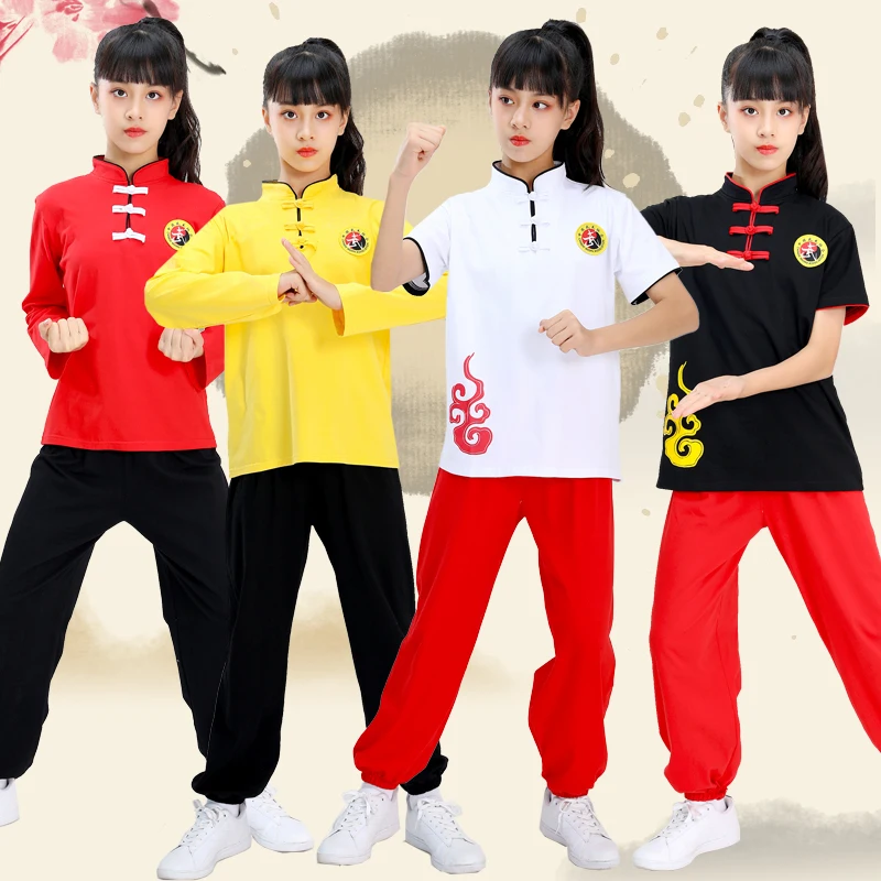 

Детский традиционный китайский костюм Тайцзи для мальчиков и девочек, костюм кунг-фу, униформа для боевых искусств тай-чи, одежда для китайских народных танцев