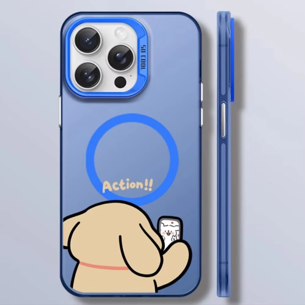 كارتون جميل جرو زوجين ل Magsafe حافظة هاتف مغناطيسية آيفون 17 الهواء 16 برو ماكس 15 14 زائد 13 12 11 برو الغطاء الخلفي #5