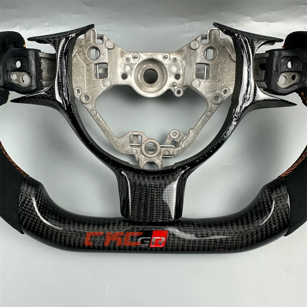 Customized Black Carbon Fiber yellow strip Steering Wheel for 2022 2023 2024 2025 GR86 GR