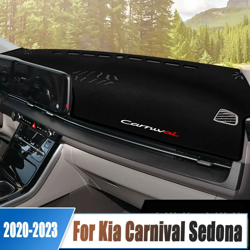 Tapis de protection anti-reflet pour tableau de bord de voiture, accessoires pour Kia Carnival Sedona KA4 2020 2021 2022 2023