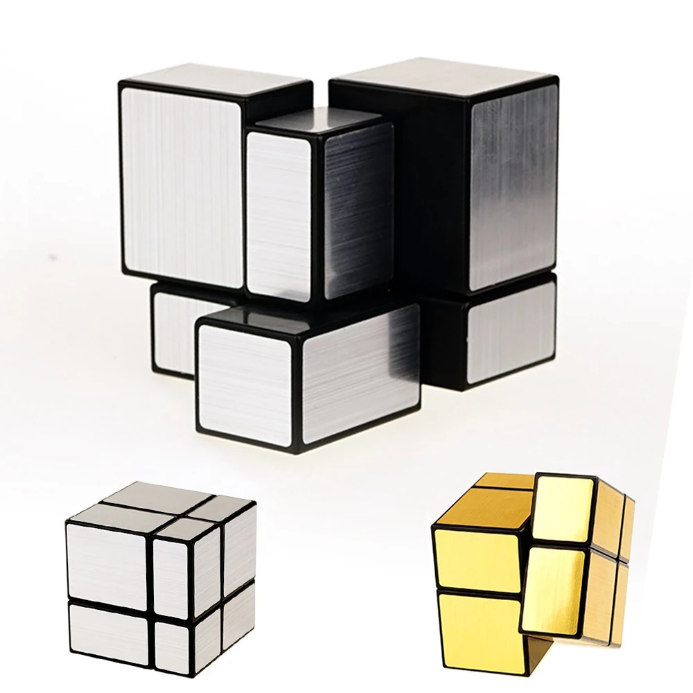 

Speed Cube Patience Game Hungarian Roll 2 Line Miror Polished 2x2 SengShou Mirrored Cubic Puzzle SENGSO Single Gold Silver Color