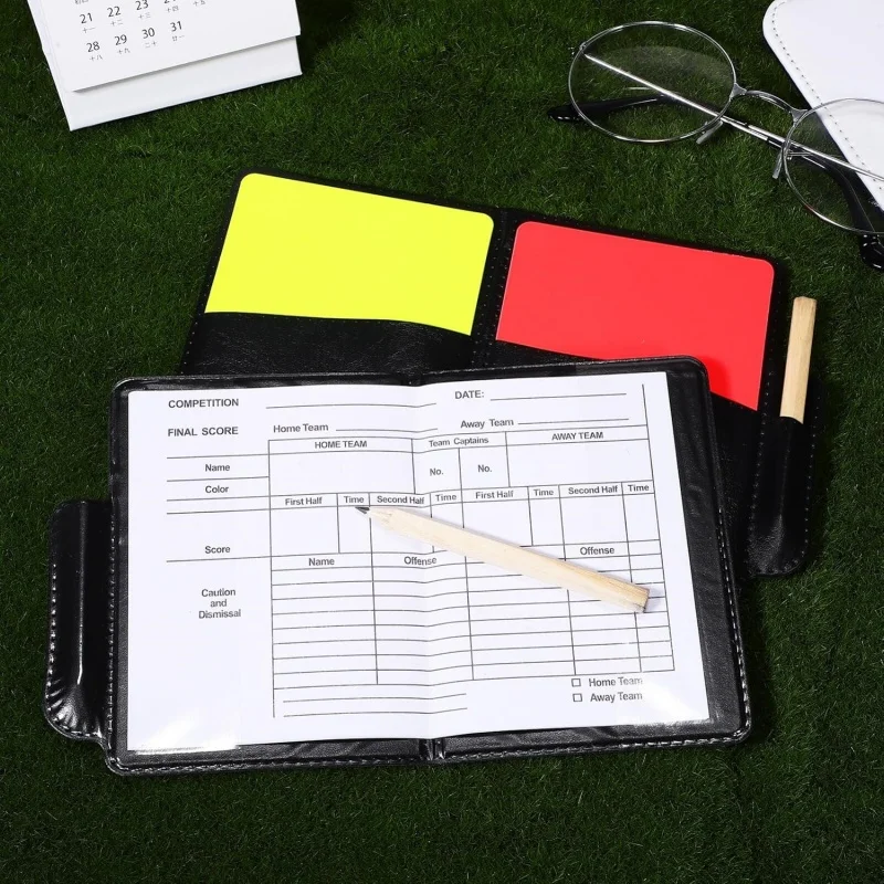 Soccer Referee Cards Durable Red and Yellow Cards for Soccer Volleyball Rugby Baseball Wear-Resistant Referee Cards with Pencil