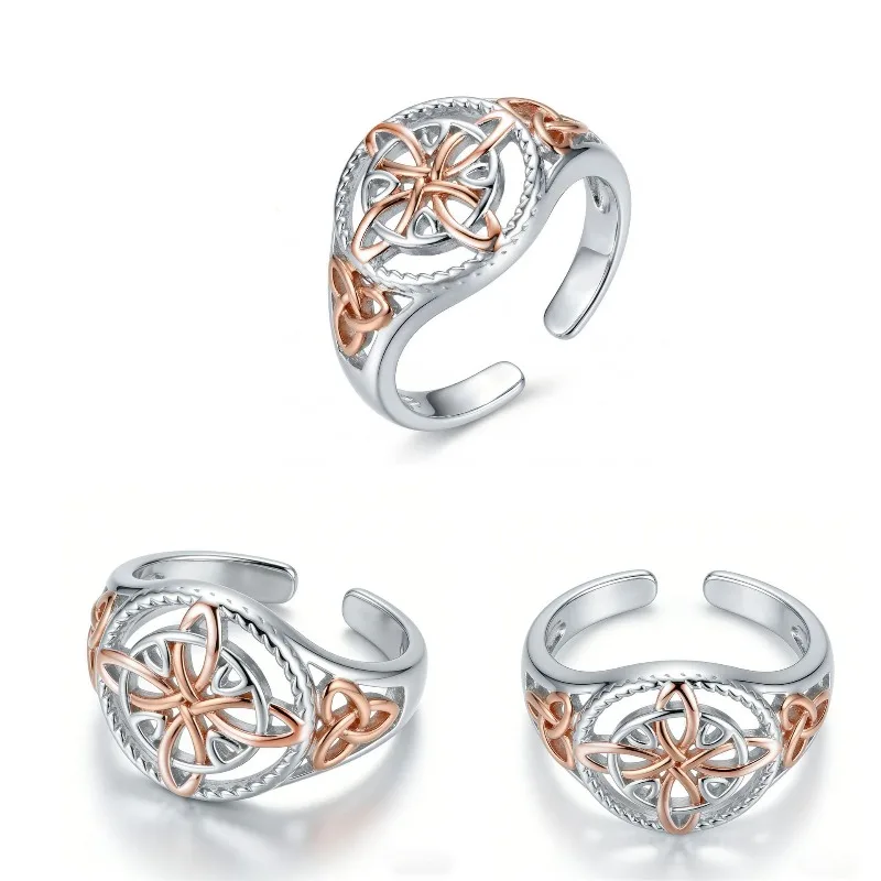 

A hot-selling fashion two-color ring niche design light luxury high-end witch holiday gift jewelry women