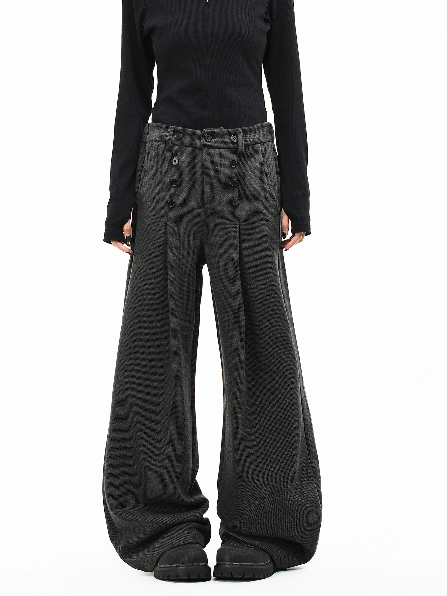 

Оригинальные ретро-брюки OV с плиссировкой, прямого кроя, повседневные, для мужчин и женщин, свободного кроя, из прочной полиэстеровой смеси, удобные длинные брюки