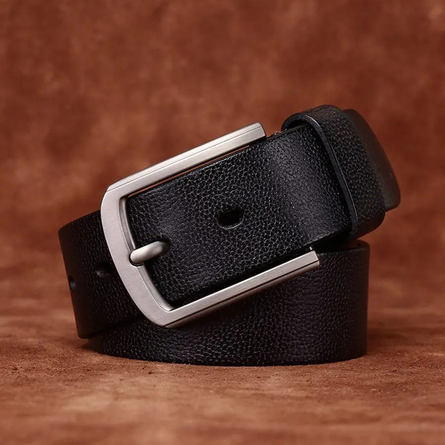 3.8 سنتيمتر العرض الصلبة النحاس مشبك الحبوب الكاملة جلد طبيعي أحزمة رجالي فاخرة مصمم عالية الجودة رجالي كاوبوي جلد البقر الطبيعي #2